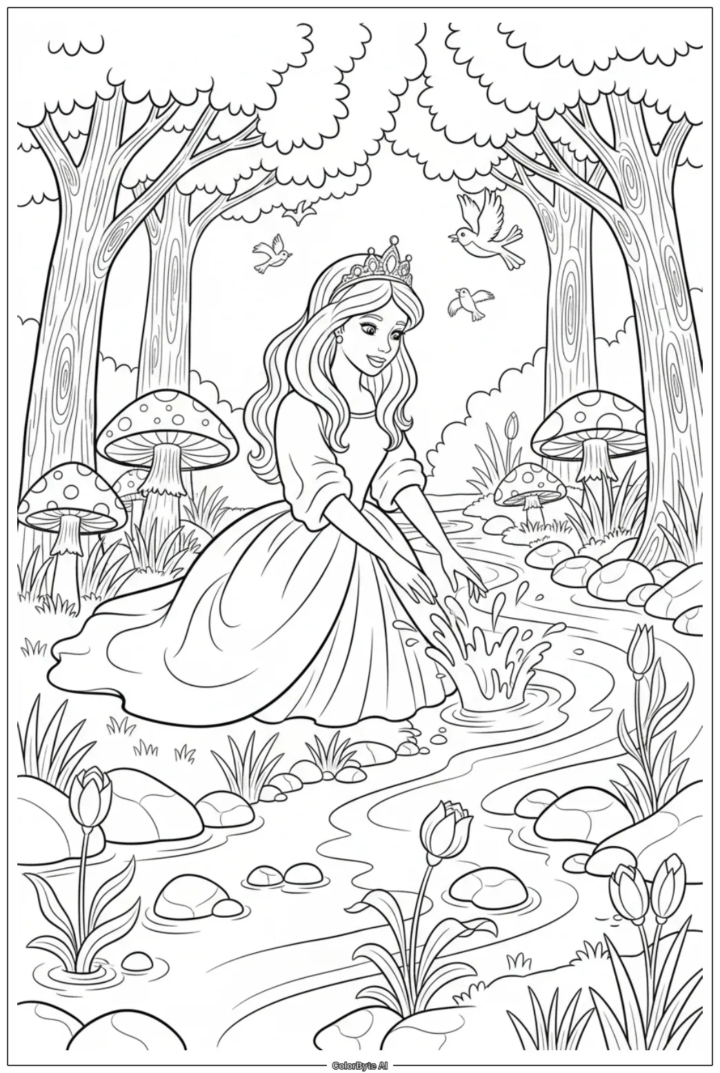 Princess Beside Crystal Stream