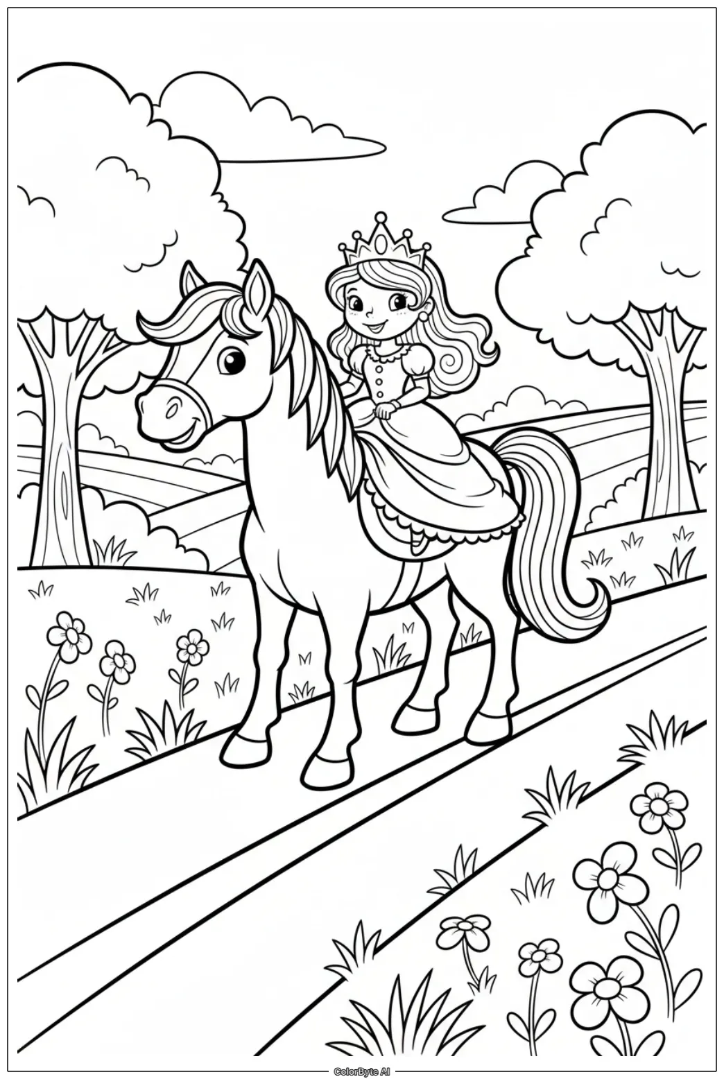 Princess Riding White Horse