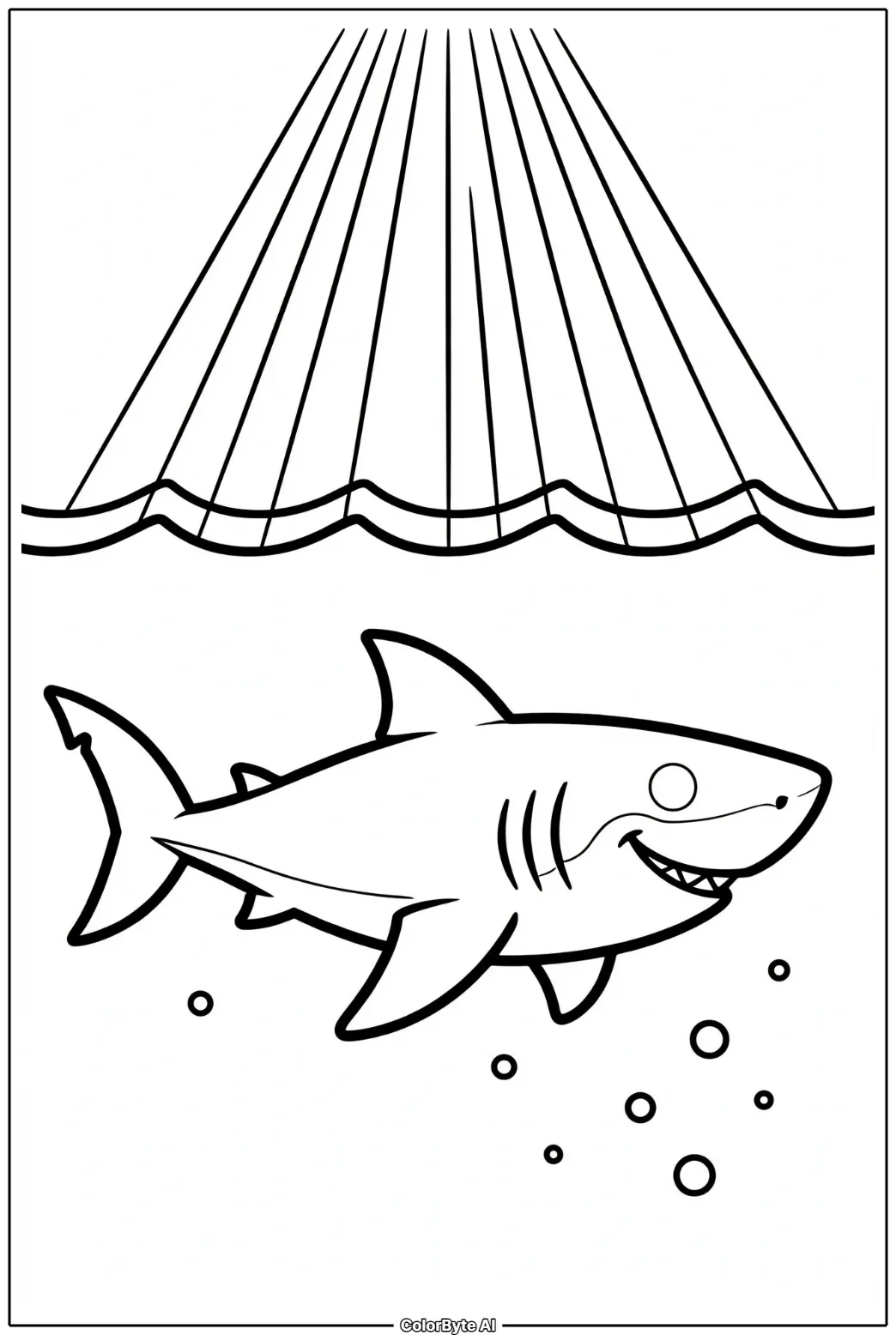 Great White Shark Near the Ocean Surface