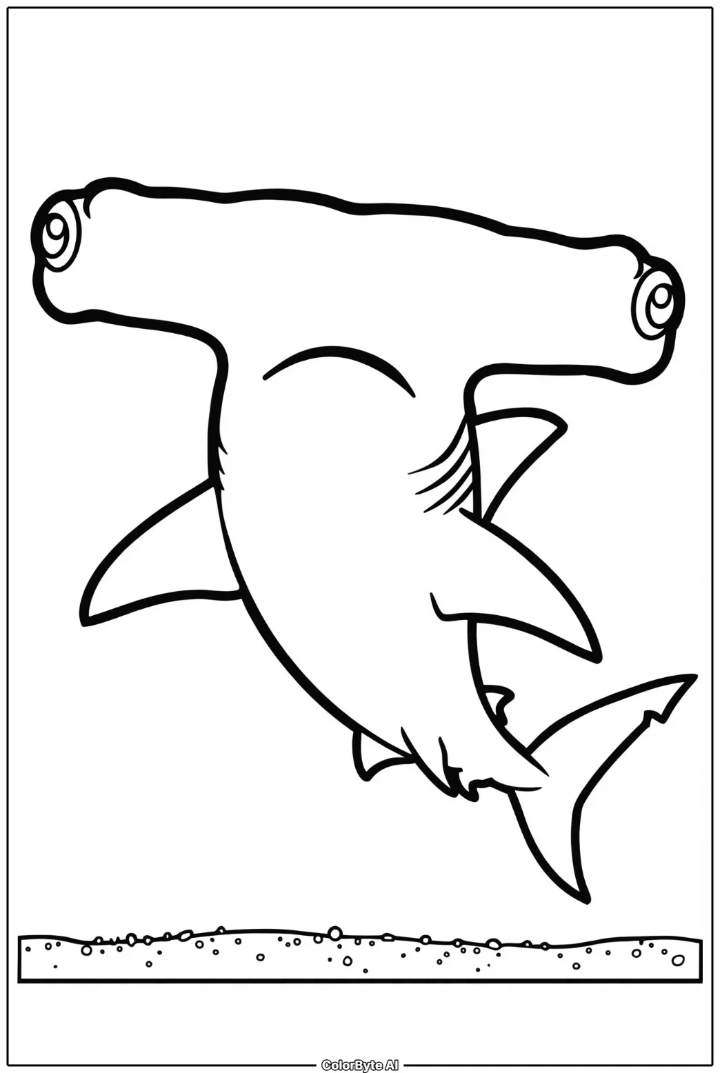 Hammerhead Shark Above Sandy Seabed