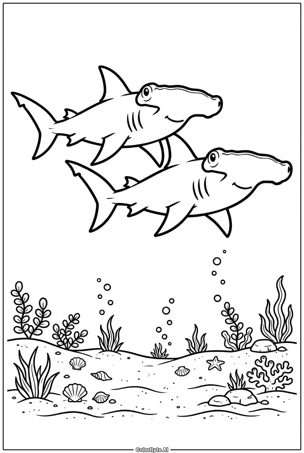 Pair of Hammerhead Sharks
