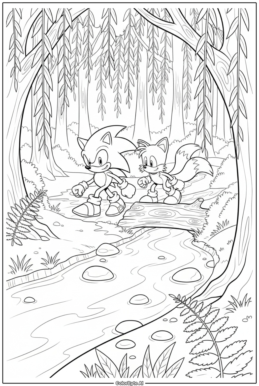 Sonic and Tails forest river adventure