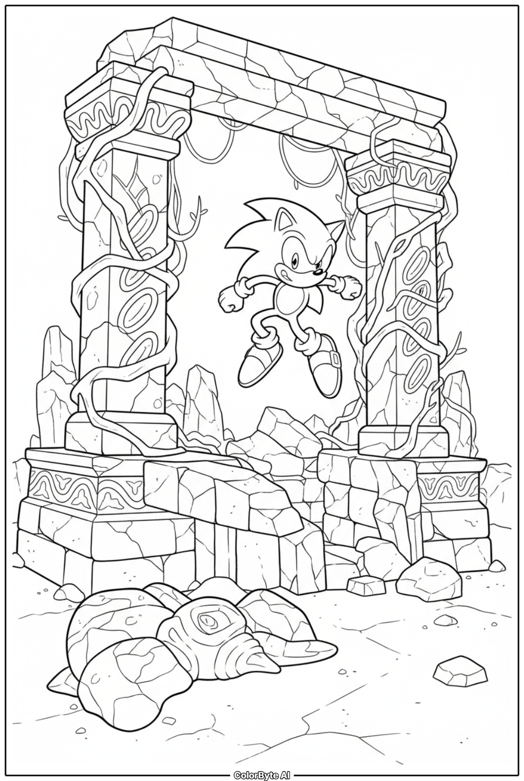 Sonic ancient ruin temple jump