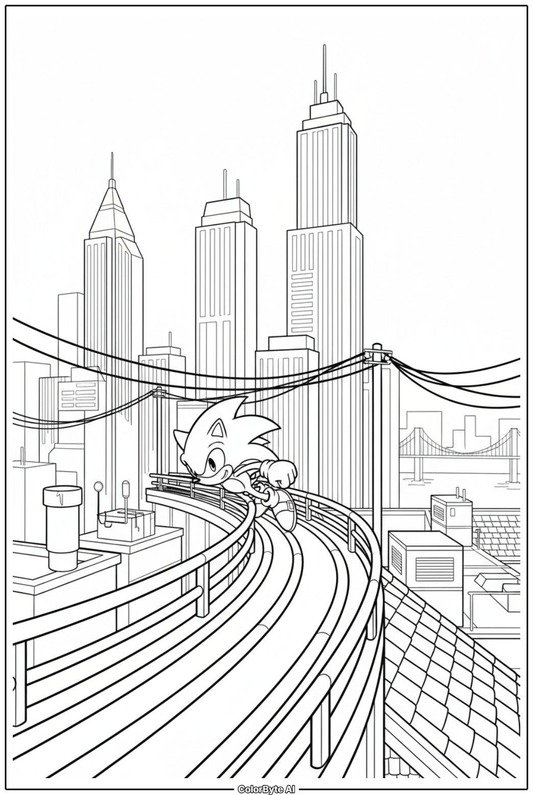 Sonic city skyline high speed dash