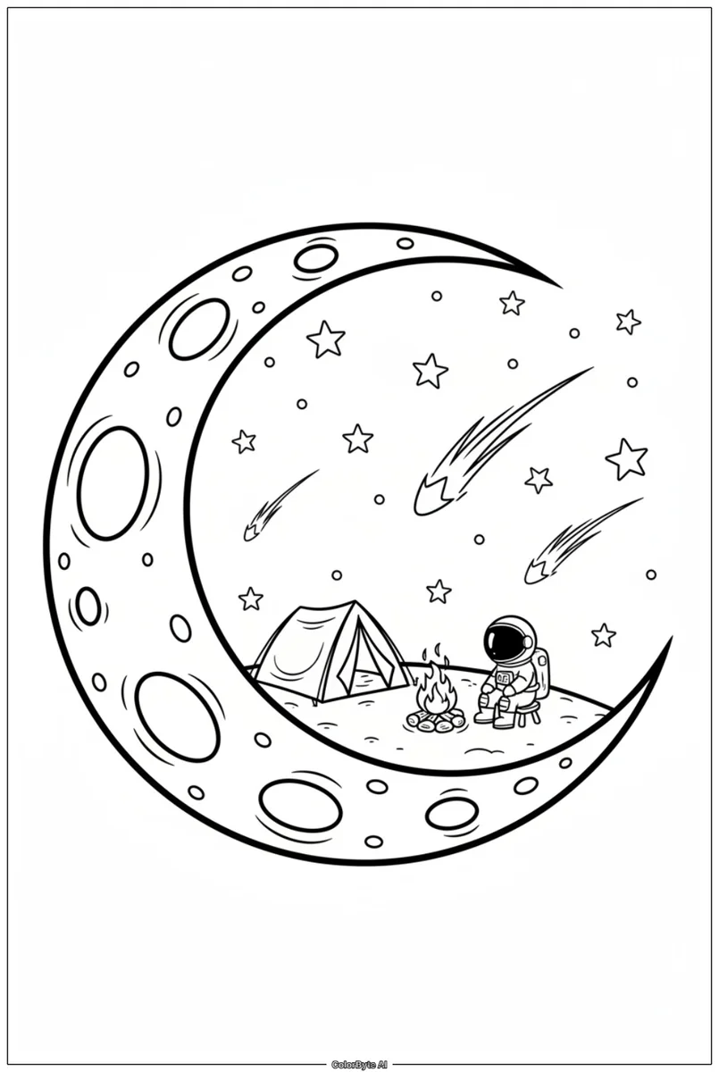 Giant Moon with Astronaut Camp