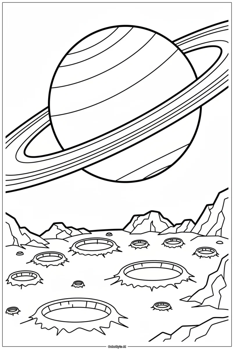 Saturn's Rings From the Moon's Surface