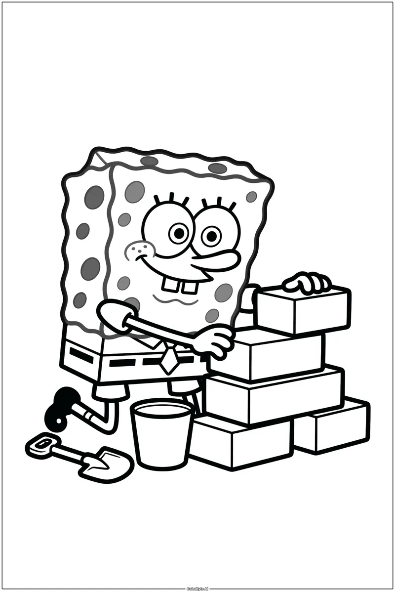 SpongeBob Building Sandcastle