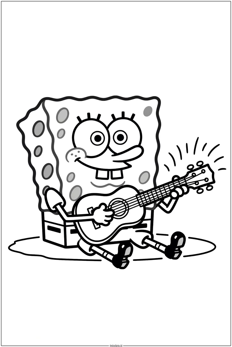 SpongeBob Playing Ukulele