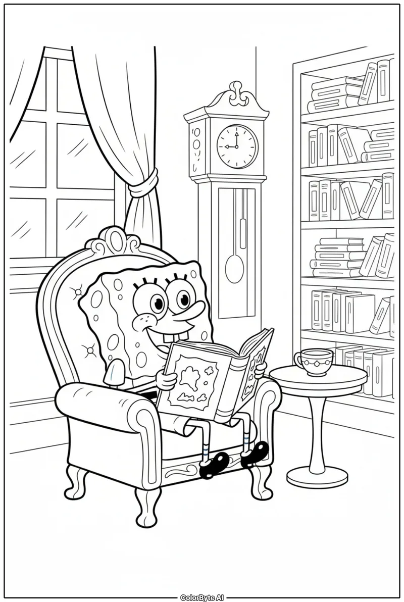 SpongeBob Reading Book