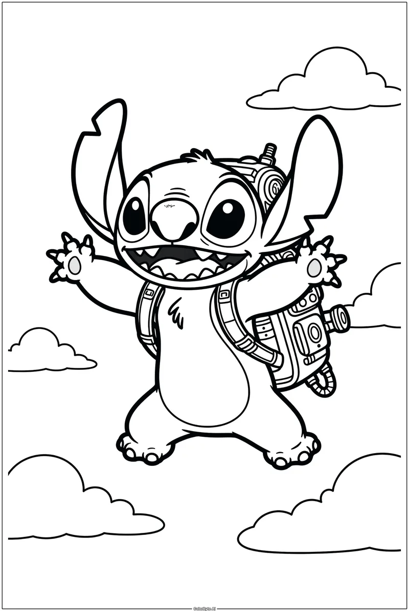 Stitch Flying With Rocket Pack