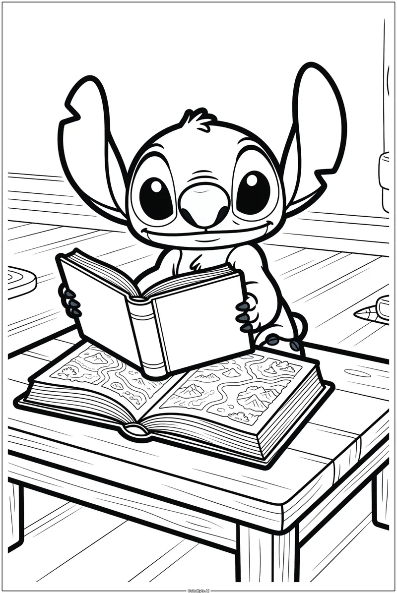 Stitch Reading A Book