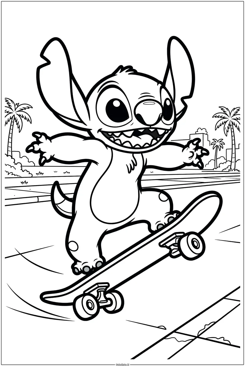 Stitch Skateboarding