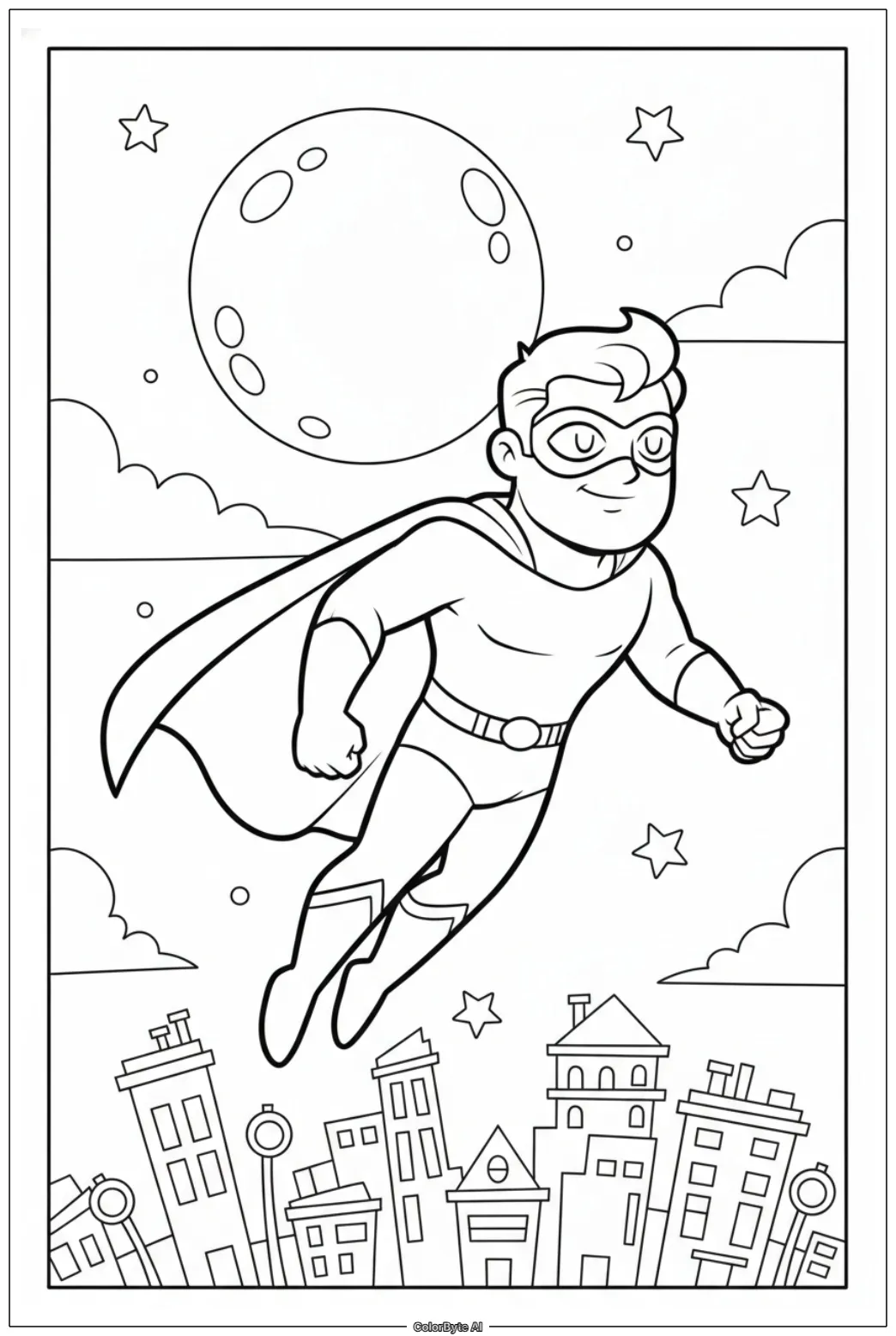 Superhero Patrolling at Night