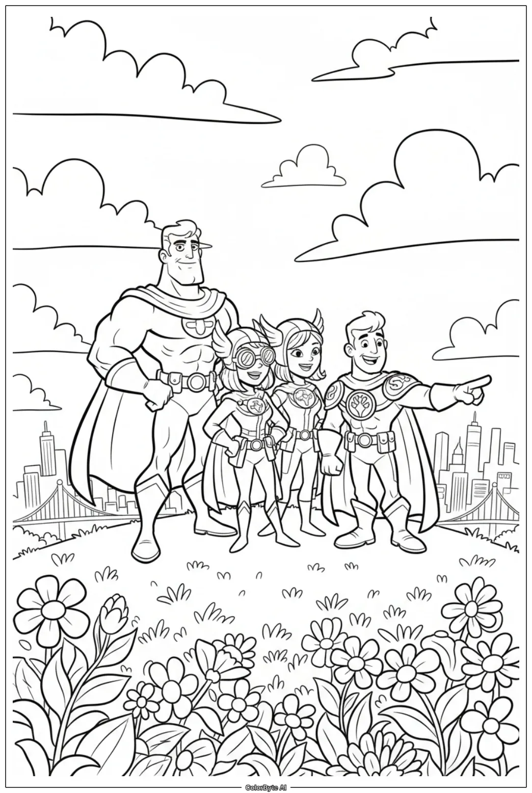 Superhero Team Gathering on Hilltop