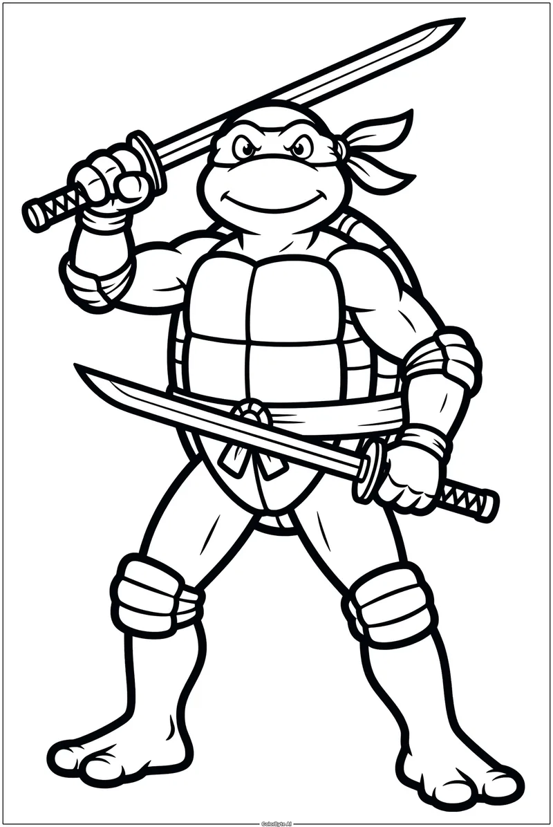 Leonardo with His Katanas