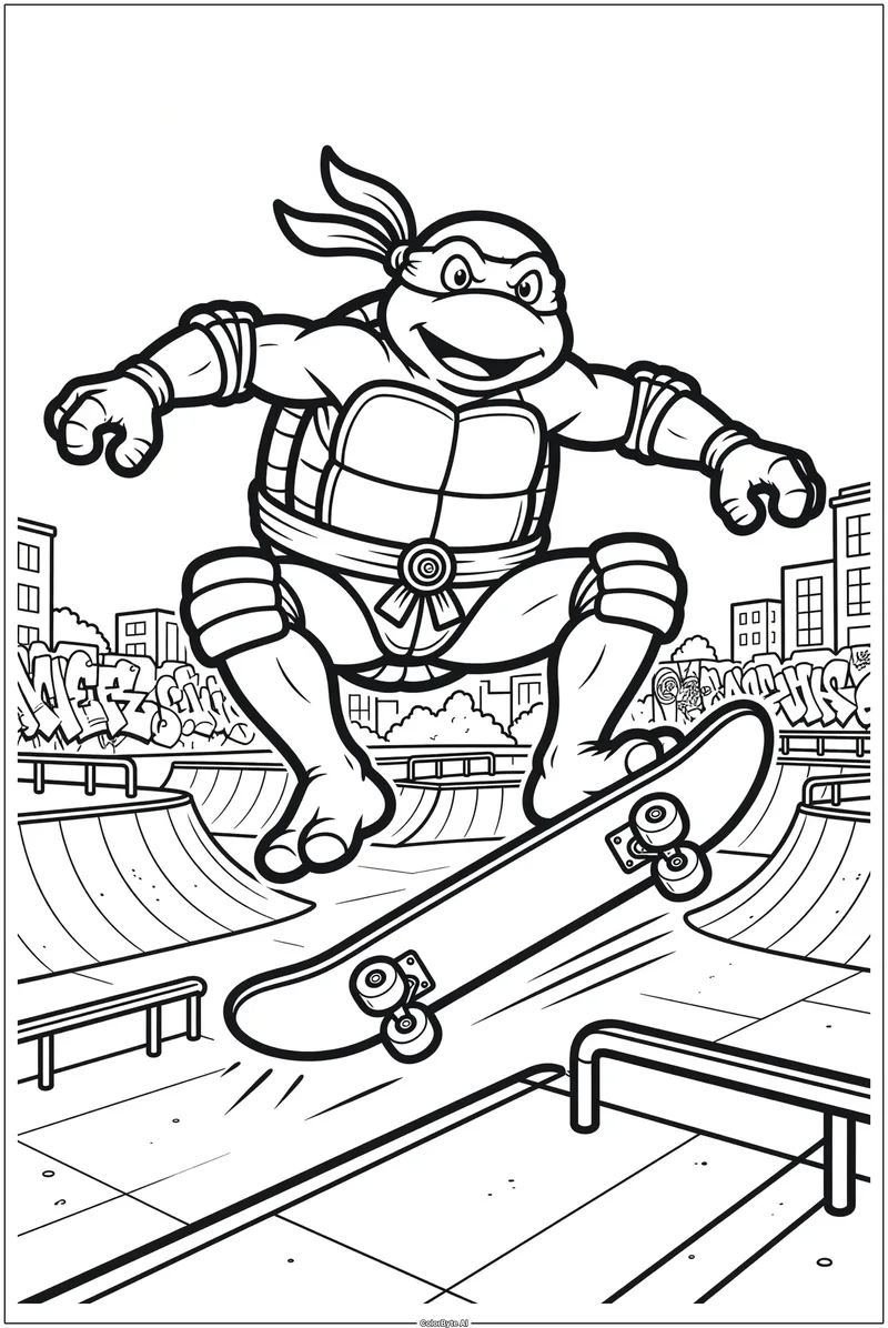 Turtle Riding a Skateboard