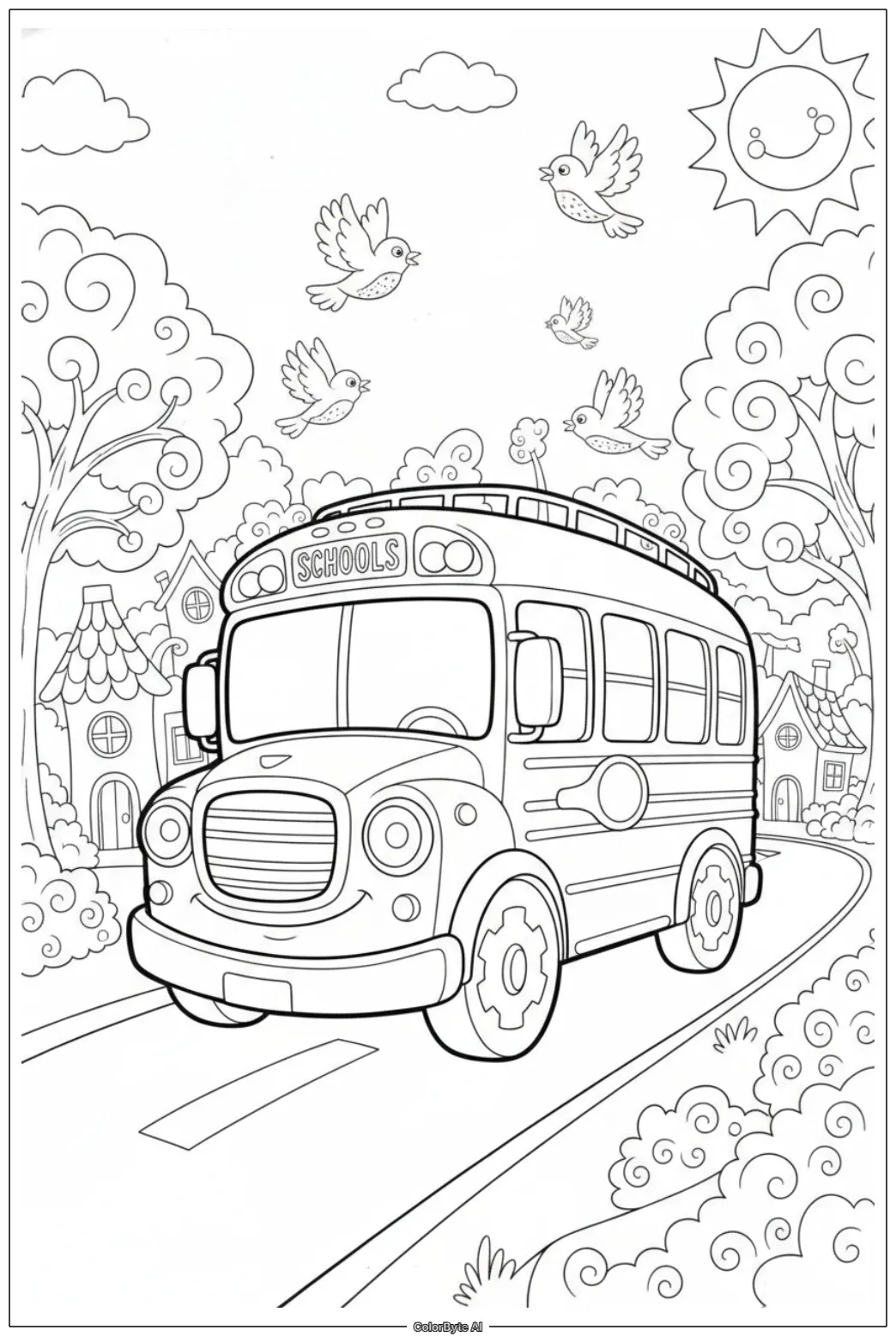 Cheerful School Bus