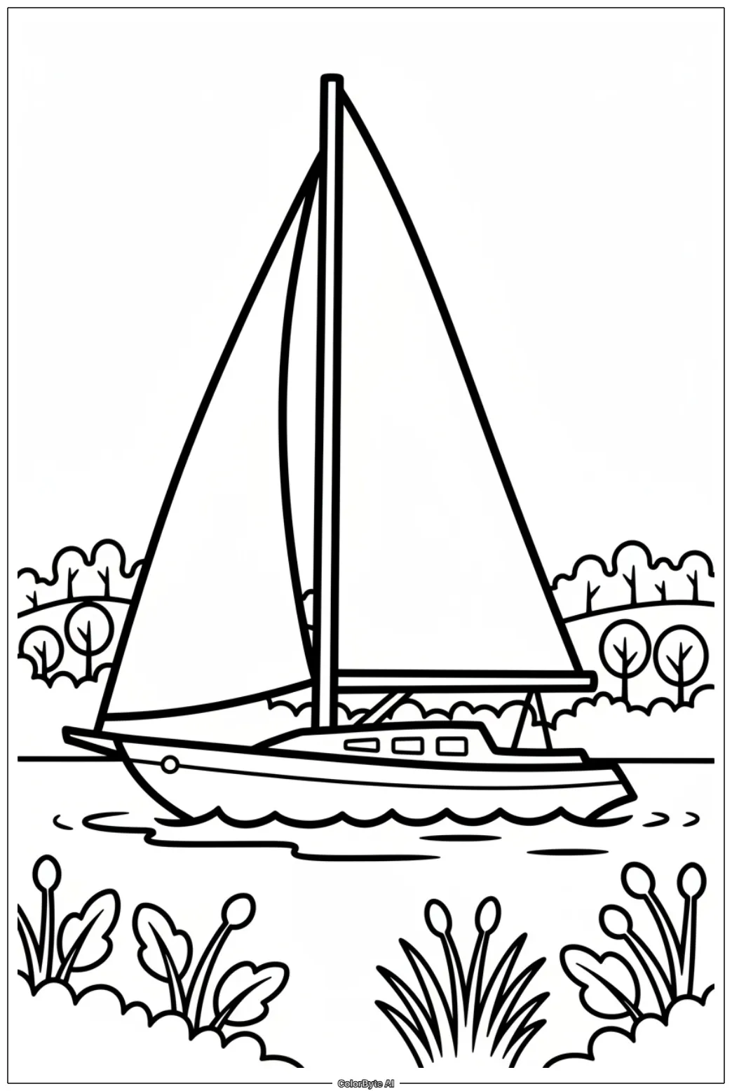 Sailboat on Calm Lake