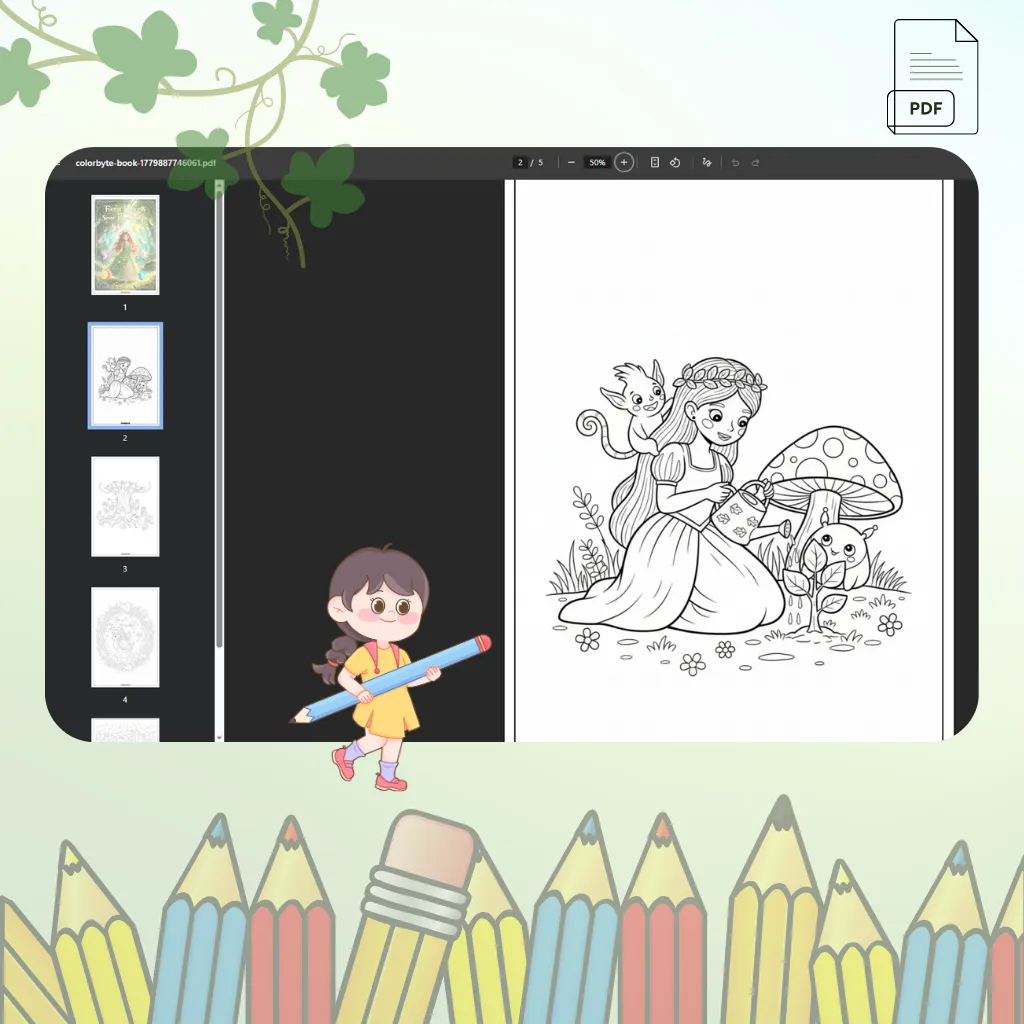 Printable coloring book demo
